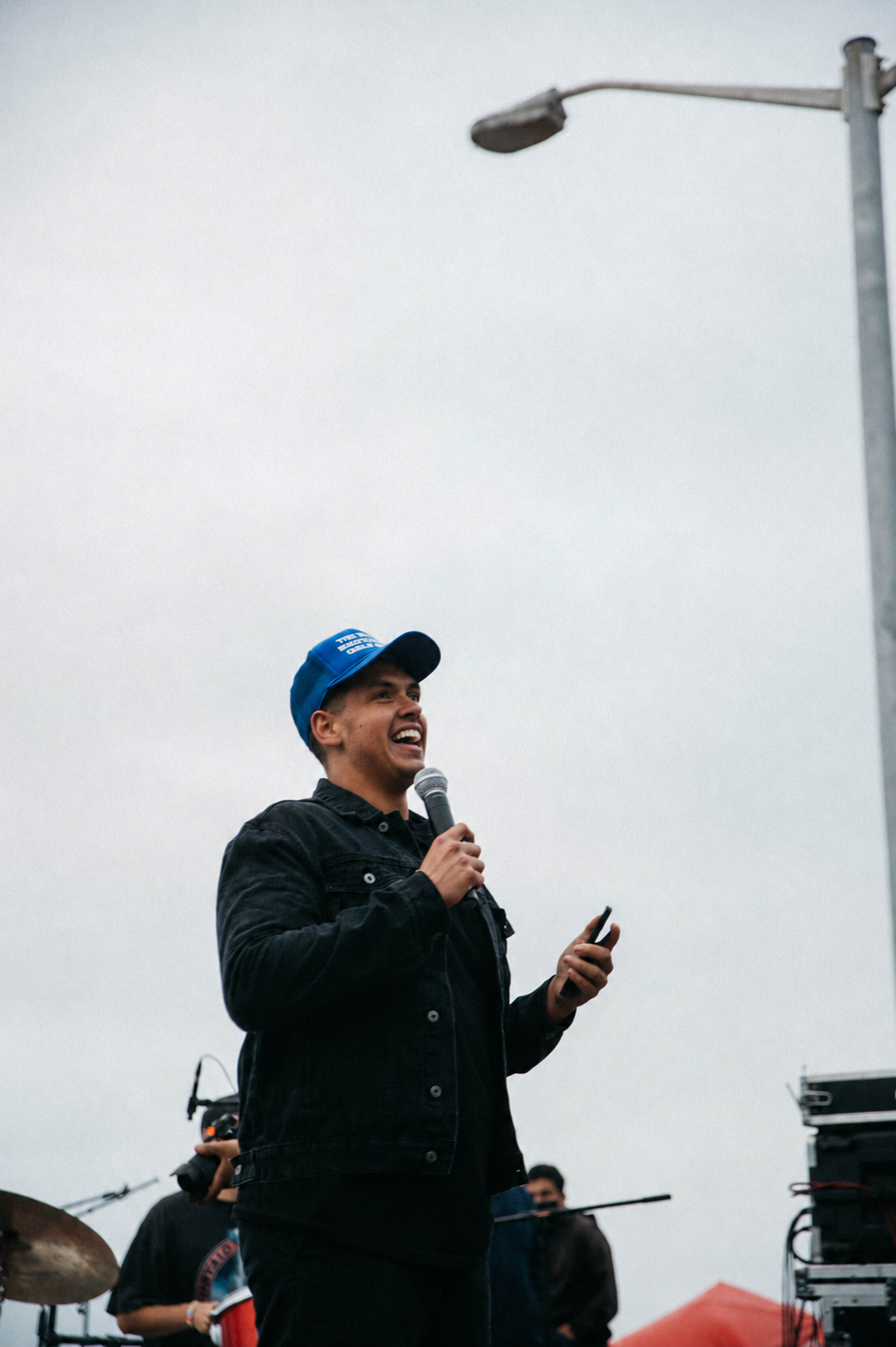 Zack speaking at a student gathering